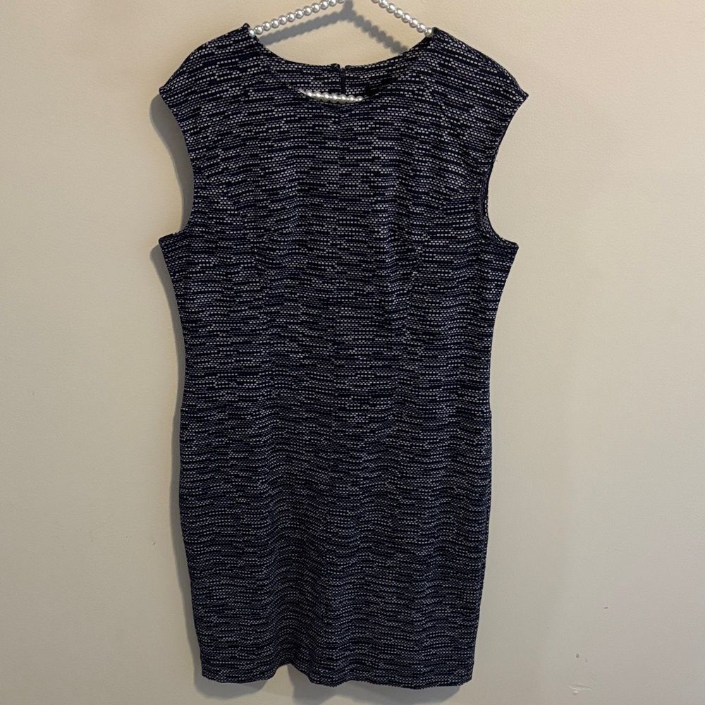 Ann Taylor Navy and White Dress size large